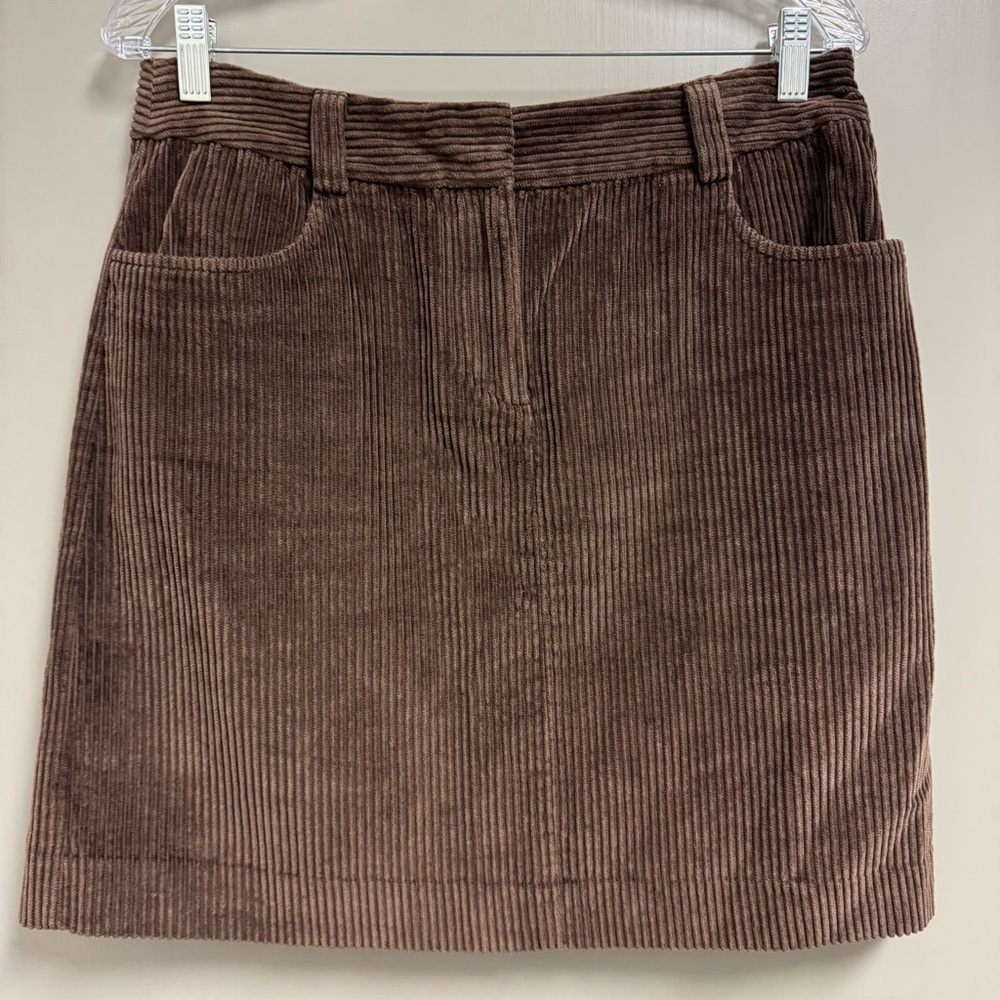 Boden Wide Wale‎ Corduroy Skirt Brown US size 10 Pockets